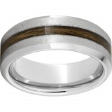 Serinium Beveled Edge Band with Bourbon Barrel Aged Inlay and Grain Finish photo