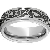Serinium Flat Grooved Edge Band with Deep Art Nouveau Laser Engraving photo